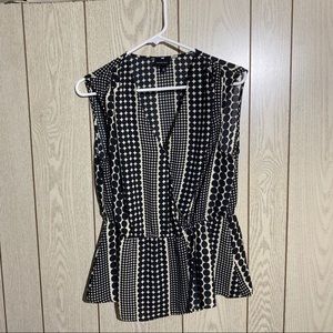 Who What Wear Tank Blouse Polka Dot